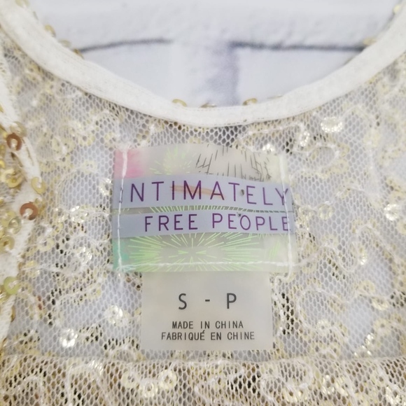 FREE PEOPLE Gold Sequin Mesh Slip Dress - Picture 7 of 7